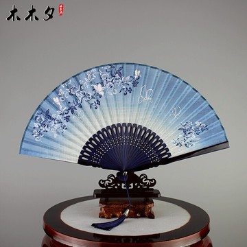 木木夕扇子折扇女式中國風扇子和風扇子女扇工藝扇送老外禮品扇