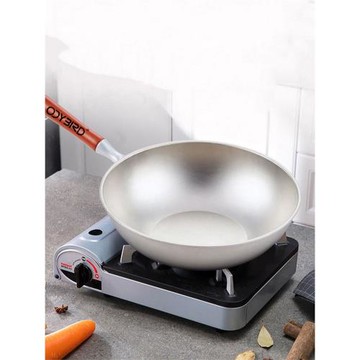 ODYBIRD純鈦炒鍋家用無涂層無油煙炒菜鍋燃氣灶適用加厚平底鈦鍋