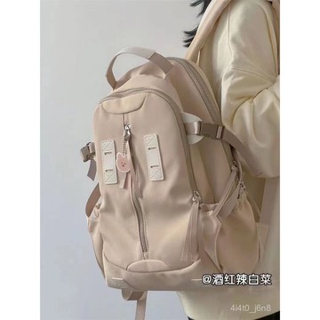 免運💯書包女大學生日係小衆美式複古高中學生雙肩包男大容量旅行背包潮大容量 雙肩後背包 多口袋韓係復古上課外出通勤畢旅書包