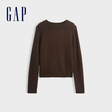 【GAP】CashSoft圓領毛衣-大地棕(908887)