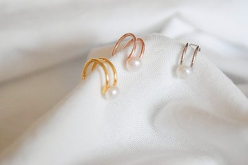 【小珍珠耳骨夾】天然迷你珍珠 全925純銀耳骨夾 (銀/金/玫瑰)