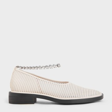 鑽飾針織平底鞋