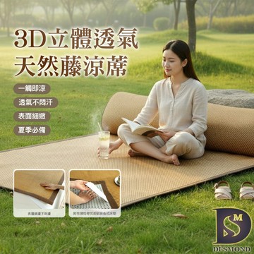 【岱思夢】3D立體透氣天然藤涼蓆 單人 雙人 加大 特大 涼蓆枕頭墊 涼墊 [超取有出貨限制，請參閱內文說明]