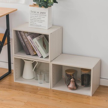 樂嫚妮 收納空櫃-3入組-木紋白色