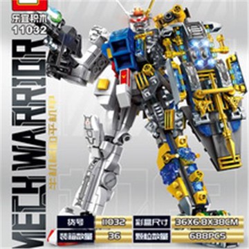 樂宜11030-33半機械機甲模型機器人擺件玩具男孩拼裝小顆粒積木