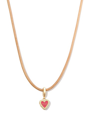 Lauren Rubinski - 14kt yellow gold Messy Love charm necklace - women - 14kt Yellow Gold - One Size