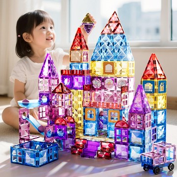 🍄台灣出貨&強磁吸附🍄彩窗磁力片 磁力片 磁力建構片 磁鐵片 創意磁力片 兒童磁力片 小磁力片 百變磁力片 磁力片積木