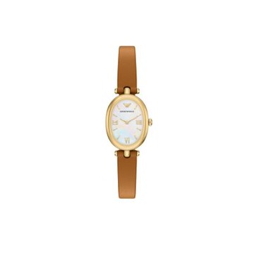【EMPORIO ARMANI】優雅氣質 珍珠母貝 皮帶 女錶 -34mm AR11780