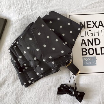 圓點ins雨傘女晴雨兩用復古自動傘折疊太陽傘防曬防紫外線禁欲系