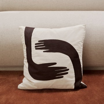 丹麥 Ferm Living POSE 抱枕 咖啡 / 白