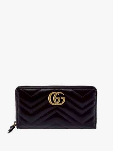 Matelassé leather wallet with frontal double g - GUCCI - gender_Woman