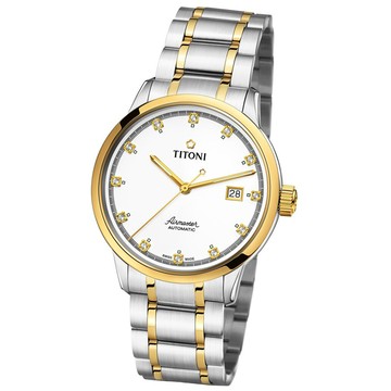 TITONI 梅花錶 空中霸王系列 鋯石時標 日期機械腕錶 40mm / 83733SY-556
