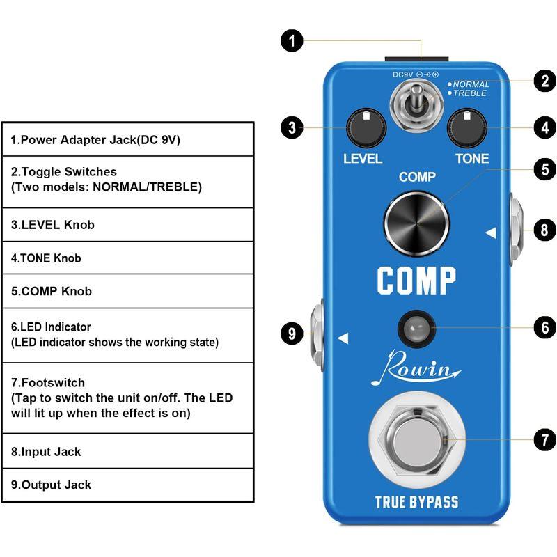 Rowin compressor コンプレッサー COMP ギターエフェクトペダル LEF-333