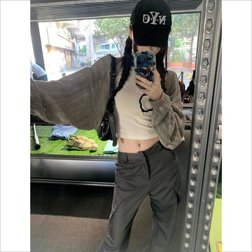 ♡ 𝑪𝒉𝒊𝒄 𝒖 ♡蝙蝠袖鏤空冰絲針織防曬開衫吊帶外搭披肩罩衫薄紗坎肩