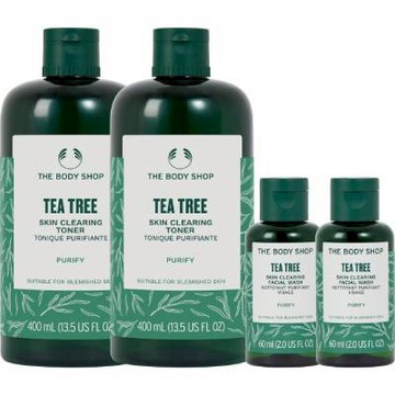 【THE BODY SHOP】茶樹潔面膠大容量組(茶樹潔面膠400ML*2+60ML*2)