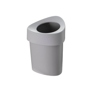 【日本霜山】簡約風三角形轉角垃圾桶(附垃圾袋30張)-5L-芝麻灰