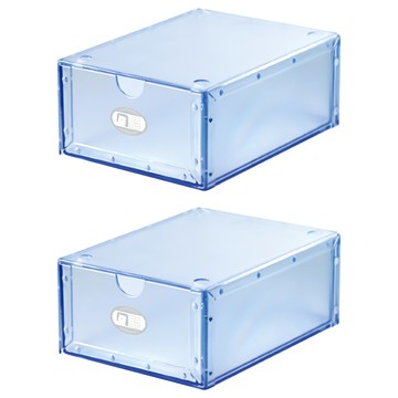 JUSKU 佳斯捷 海盜藏寶盒/抽屜盒/收藏盒 18.7 x 14.2 x 8cm 2個  藍色  1層