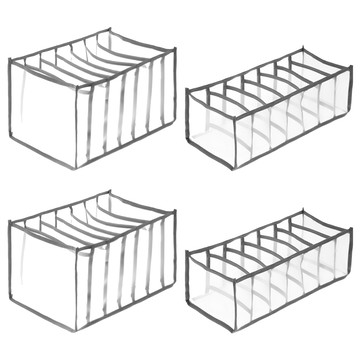 comet Home 網眼衣物收納盒 L + M  透明色 + 灰色  2組