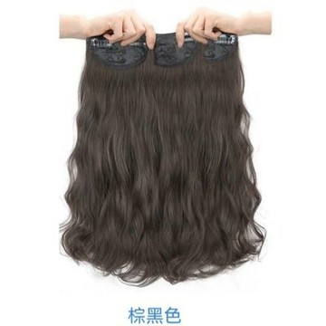 MoonDy 大波浪 197C 接髮片 女生假髮 深棕色3片裝-60cm 三片式 增髮量