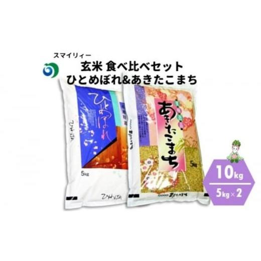 ふるさと納税 秋田県 能代市 食べ比べ 玄米セット ひとめぼれ＆あきたこまち 各5kg 計10kg 秋田県 能代市産