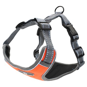 寵物防暴衝反光胸背帶 A款 L 橘色 防掙脫設計  1個