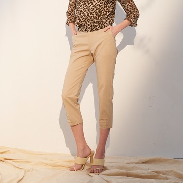 CLL巧玲瓏 莫蘭迪色系高腰抓皺八分褲 2212103