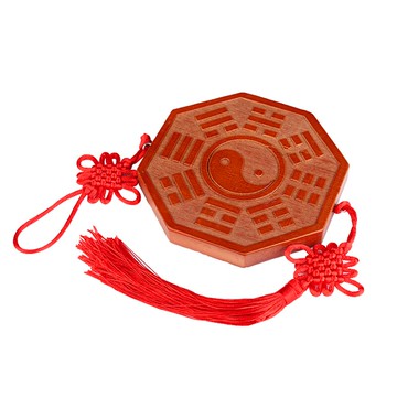 聚緣閣風水天然桃木太極八卦鏡掛件吉祥物平安風水桃木工藝品掛件