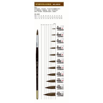 普思AP Macro Wave馬可威 半貂水彩筆(圓頭) AR4006