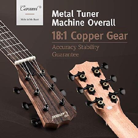 30inch Caramel CB904G Ebony Wood Electric Guitalele Small Guitar Kit Beginner Guitarlele Starter Bundle Strings, Padded Gig Bag, Strap and Wall mount