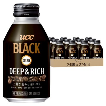 ucc BLACK 無糖黑咖啡飲料  24罐  274ml