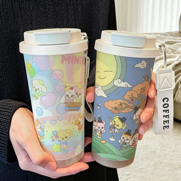 【暢銷推薦🏆】IVE保溫杯咖啡杯 IVE應援周邊保溫杯 學生水杯喝水杯 辦公水杯 316不鏽鋼大容量吸管水杯咖啡杯