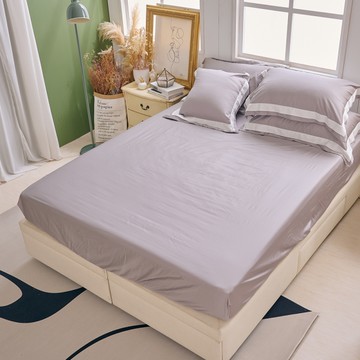 戀家小舖【優雅系列-暮影】雙人床包 80支天絲棉 三件組含兩件枕套 台灣製