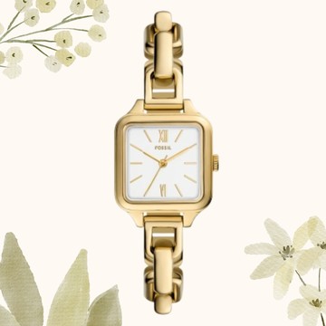 送禮首選★FOSSIL 古典優雅方型金色腕錶BQ5004【美國時尚品牌】  附提袋【全館滿額折價★FOSSIL全系列包夾送美妝蛋】