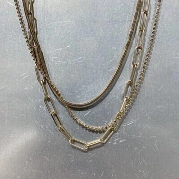 合金｜拼接多層次鎖骨項鍊｜三色