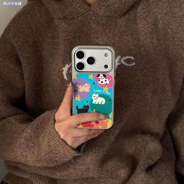 ✨iphone手機殼✨可愛小貓適用蘋果17手機殼iPhone16promax膚感15水凝殼14/13/12女