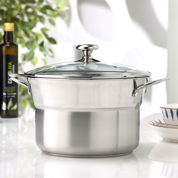 德鉑Debo｜304不鏽鋼28cm多用途油炸蒸煮湯鍋