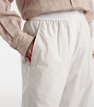 Brunello Cucinelli Cotton-blend wide-leg pants