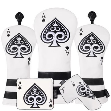 新款撲克牌高爾夫球桿套木桿套桿頭套推桿套鐵桿套球頭保護套帽套