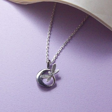 蜻蜓黑月亮銀吊墜