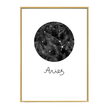 白羊座Aries 星座裝飾畫  70 x 50cm  金色