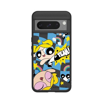 Pixel 8 Pro SolidSuit 黑 - The Powerpuff Girls 飛天小女警 - 泡泡 - 可愛格紋款