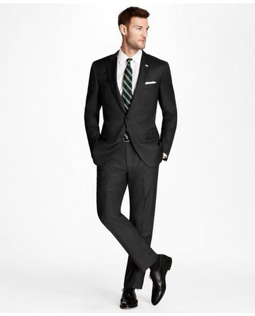 Brooks Brothers Men's Classic Fit Tic 1818 Suit | Grey | Size 42 Short