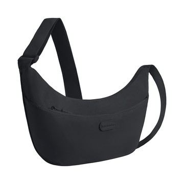 《TRAVELON》輕便雙層斜背彎月包(深墨黑)