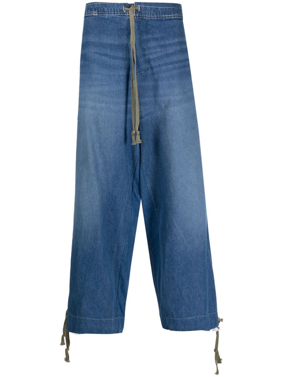 GREG LAUREN Wide leg denim jeans