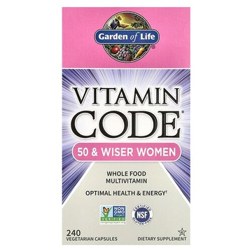 Garden of Life, Vitamin Code®，50 歲以上女性全食多維生素，240 粒素食膠囊