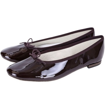 Repetto 展示品 Cendrillon Alta 漆皮蝴蝶結芭蕾舞鞋(深紫色)