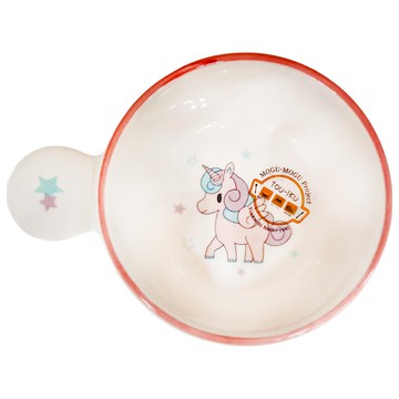 日製陶瓷焗烤盤 橢圓形 烤箱可用  獨角獸 粉色 + 白色  1個