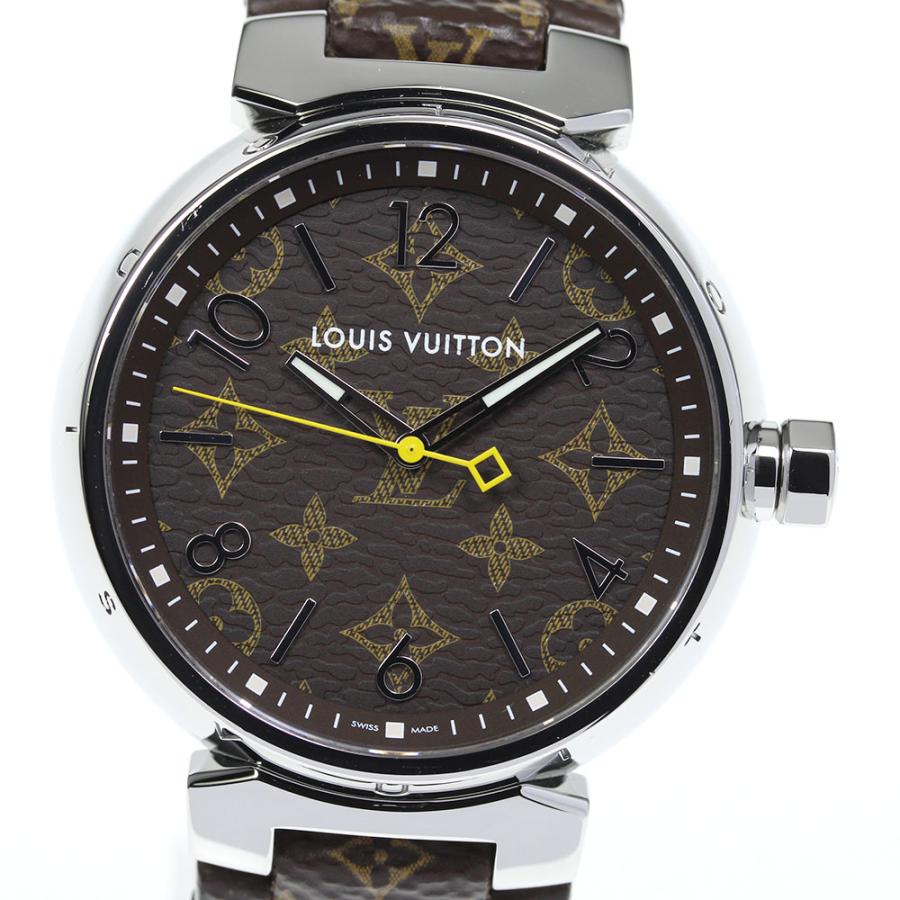 Louis Vuitton Tambour Monogram QA072 Quartz 39mm Stainless Steel