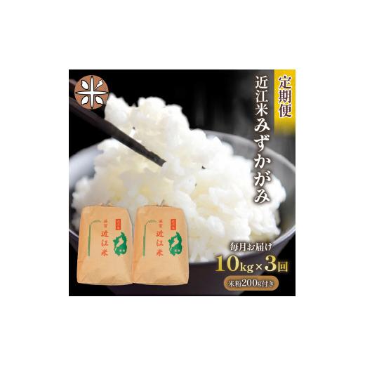 ふるさと納税 滋賀県 竜王町 令和5年産 みずかがみ 10kg 全3回 近江米 新米 米粉 200g付