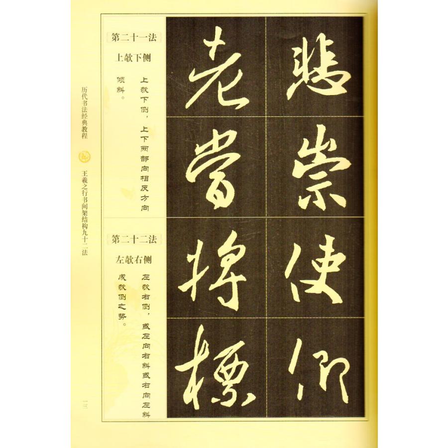 王義之行書間架結構九十二法　歴代書道教程　中国語書道 #20070;法#20070;王羲之行#20070;#38388;架#32467;#26500;九十二法